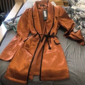 BROWN CONTRAST ROPE DETAIL BLAZER DRESS